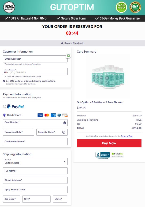 GutOptim Official Website Secure Order Page